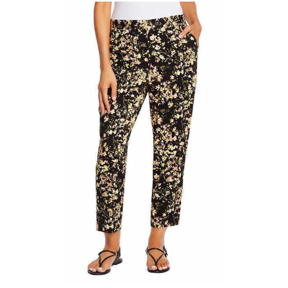 Jessica Simpson Cameren Floral Cropped Pants XXL High Rise Boho Pull-On Viscose